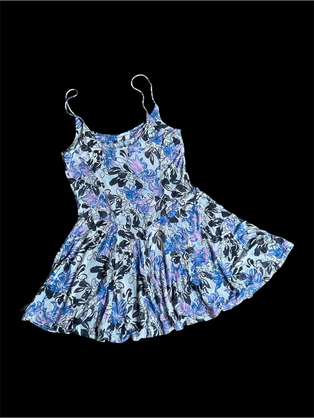 Free People White  Sleeveless Floral Skater Dress Size M